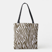 Brown Zebra Skin Print Tasche (Rückseite)