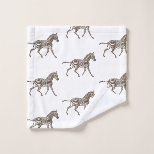 Brown Zebras   Badhandtuch Set (Waschlappen)