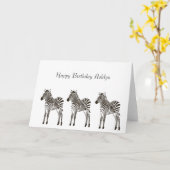 Brown Zebras Birthday Karte (Gelbe Blume)