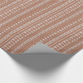 Brown-Ziegelstein-geometrisches aztekisches Geschenkpapier (Ecke)
