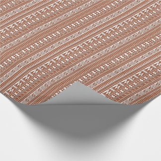 Brown-Ziegelstein-geometrisches aztekisches Geschenkpapier