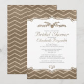 Brown Zigzag Bridal Dusche Einladungen (Vorne/Hinten)