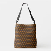 Brown Zigzag Crossbody Bag Tragetaschen Mit Langen Trägern (Rückseite)