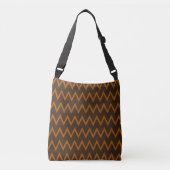 Brown Zigzag Crossbody Bag Tragetaschen Mit Langen Trägern (Vorderseite)