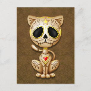 Brown Zombie Sugar Kitten Postkarte