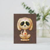 Brown Zombie Sugar Puppy Postkarte (Stehend Vorderseite)