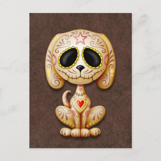 Brown Zombie Sugar Puppy Postkarte (Vorderseite)