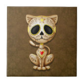 Brown-Zombie-Zuckerkätzchen Fliese (Vorderseite)