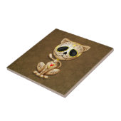 Brown-Zombie-Zuckerkätzchen Fliese (Seite)