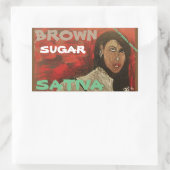 BROWN ZUGAR SATIVA RECHTECKIGER AUFKLEBER (Tasche)