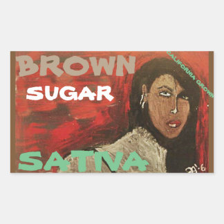 BROWN ZUGAR SATIVA RECHTECKIGER AUFKLEBER