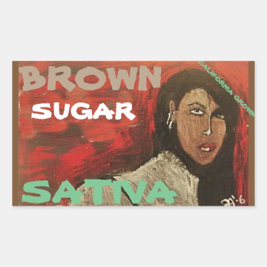BROWN ZUGAR SATIVA RECHTECKIGER AUFKLEBER (Vorderseite)