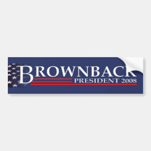 BROWNBACK FÜR PRÄSIDENTEN Autoaufkleber 2008