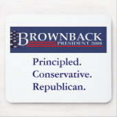 BROWNBACK FÜR PRÄSIDENTEN Mousepad (Vorne)