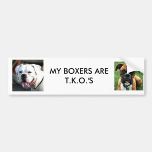 brownboxer, WEISSES BOXER-GESICHT, MEINE BOXER Autoaufkleber