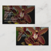 Browncymbidium-Blumen Visitenkarte (Vorne/Hinten)