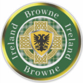 Browne Irish Shield & Celtic Cross Personalisiert Aufkleber (Vorderseite)