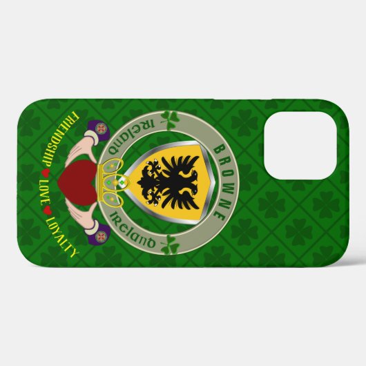 Browne Irish Shield & Claddagh Personalisiert Case-Mate iPhone Hülle (Rückseite (Horizontal))