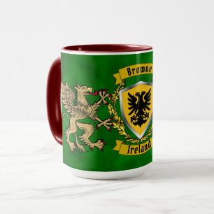 Browne Irish Shield & Griffins Personalisiert Tasse