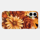 BROWNE KARIERTES MUSTER MIT FALL-ASTER-BLUME Case-Mate iPhone HÜLLE (Rückseite (Horizontal))