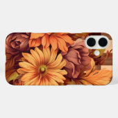 BROWNE KARIERTES MUSTER MIT FALL-ASTER-BLUME Case-Mate iPhone HÜLLE (Rückseite (Horizontal))