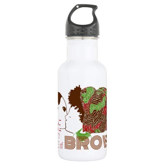 BROWNE LIEBE IN GRÜNEN UND ROT EDELSTAHLFLASCHE (Vorderseite)