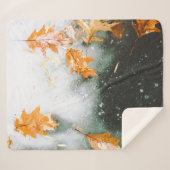 BROWNE MAPLE-BLÄTTER AUF GLAS SHERPADECKE (Vorderseite (Horizontal))