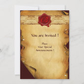 BROWNENPARKPLATZ, ROTES WAX-SIEGEL-MONOGRAMM EINLADUNG (Rückseite)