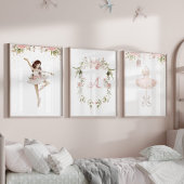 Brownette ballerina monogramm Mädchenzimmer Bilderwand Sets