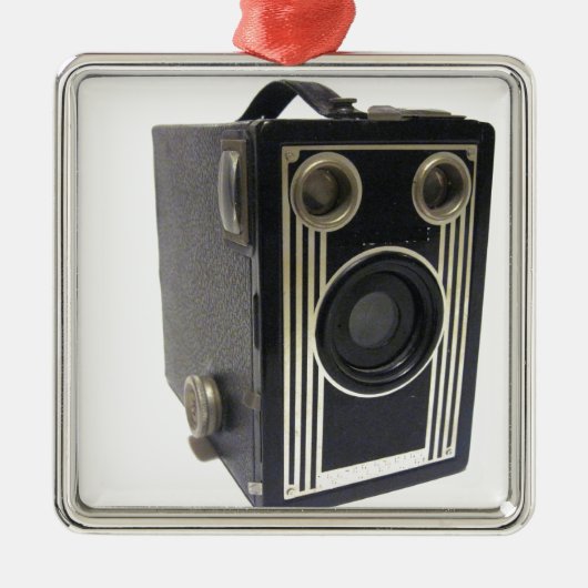 Brownie Antique Camera Silbernes Ornament (Vorne)