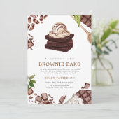 Brownie Bake | Bäckerei Themenhaus Einladung (Stehend Vorderseite)