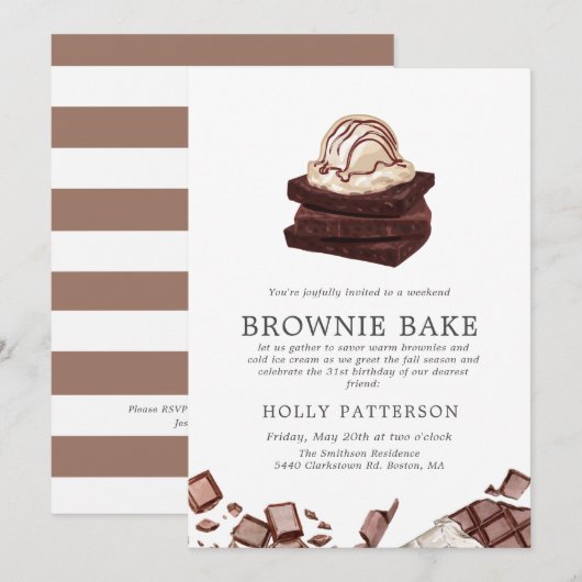 Brownie Bake | Geeignete Ansammlung Einladung (Vorne/Hinten)
