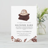 Brownie Bake | Kleine Ansammlung Einladung (Stehend Vorderseite)
