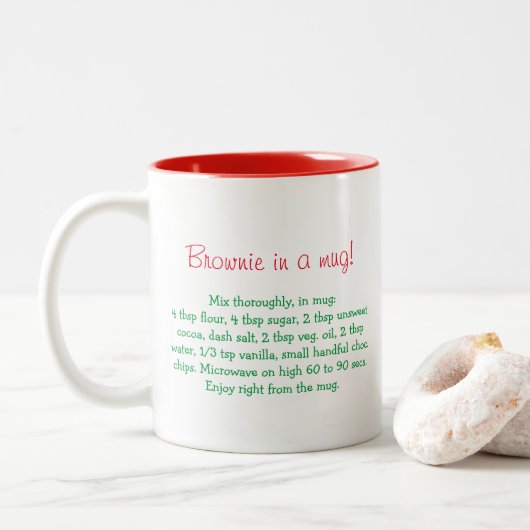 Brownie in einer Tasse Rezept personalisierte Mug (Mit Donut)