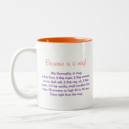 Brownie in einer Tasse Rezept personalisierte Mug (Links)