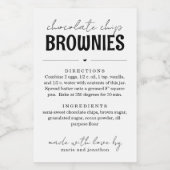 Brownie Mix in einem Jar-Geschenk Lebensmitteletikett (Einzelnes Label)