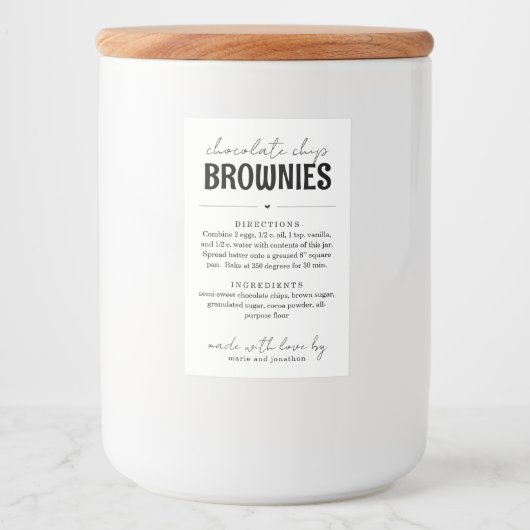 Brownie Mix in einem Jar-Geschenk Lebensmitteletikett (Vorderseite)