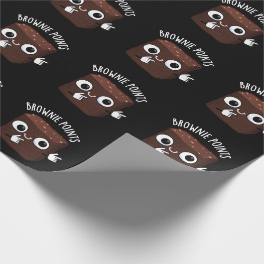 Brownie Points Funny Snack Pun Dark BG Geschenkpapier (Ecke)