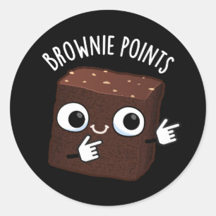 Brownie-Punkte Lustiger Snack-Wortspiel Dunkler Hi Runder Aufkleber