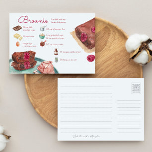 Brownie Recipe Postcard Postkarte