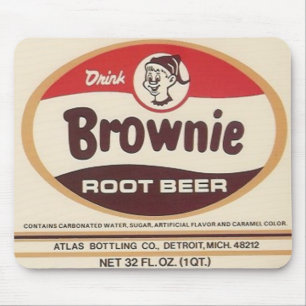 Brownie Root Beer Etikett Mauspad