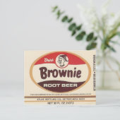 Brownie Root Beer Label Postkarte (Stehend Vorderseite)