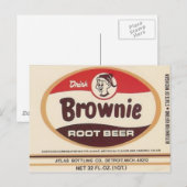 Brownie Root Beer Label Postkarte (Vorne/Hinten)