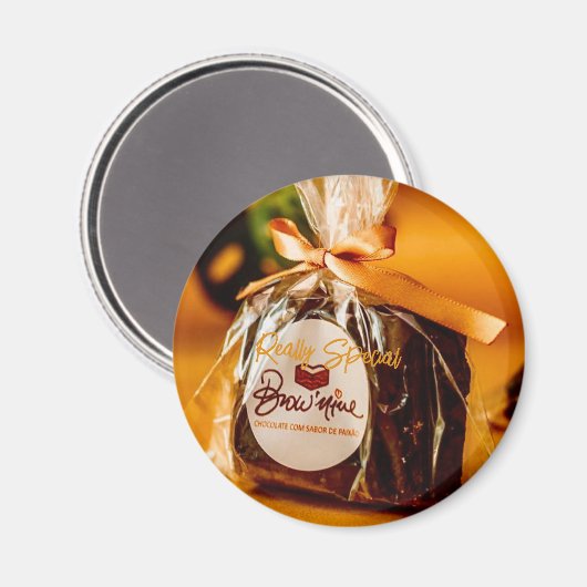 Brownie Round Magnet (Vorderseite/Rückseite)