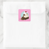 Brownie Sundae Quadratischer Aufkleber (Tasche)