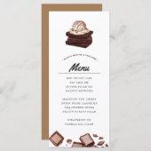 Brownie und Kuchen Bake | Themenmenü Menükarte (Vorne/Hinten)