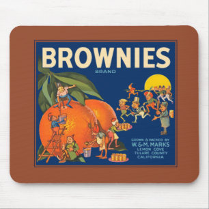 Brownies Brand Orange Crate Label Mousepad