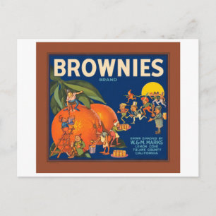 Brownies Marken Vintage Fruchtkisten Etikett Postkarte