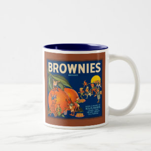 Brownies Marken Vintage Fruchtkisten Etikett Zweifarbige Tasse