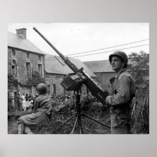 Browning 50 cal M2 Machine Gun Weltkrieg II Poster